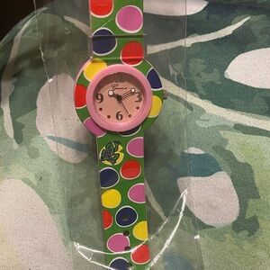 Geneva Green and Pink Polka Dot Watch